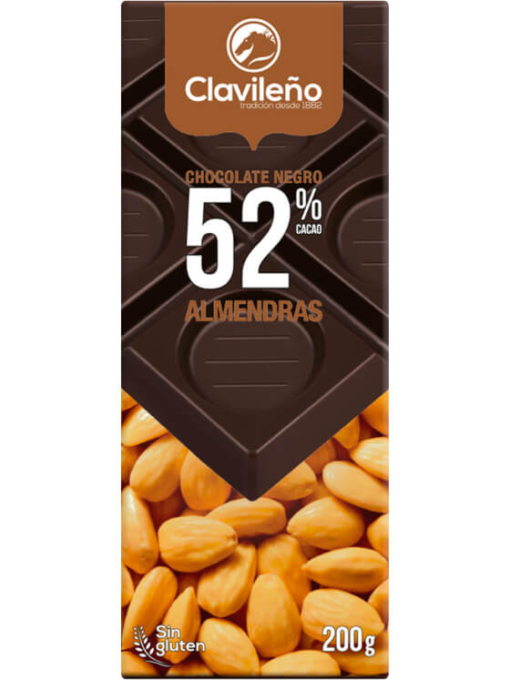 Dark Chocolate 52% with Almonds 200g