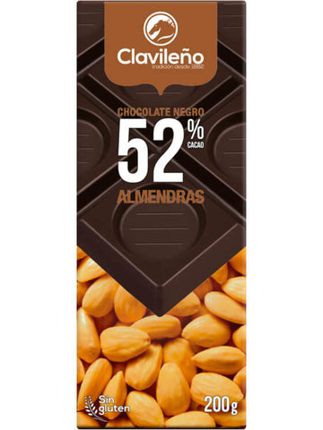 Dark Chocolate 52% with Almonds 200g