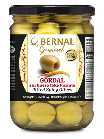 Pitted Gordal Spicy Olives 200g